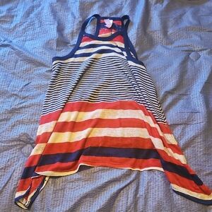 No Boundaries Red and Blue Striped Tank Top